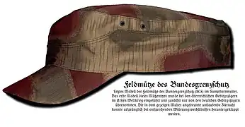 Bundesgrenzschutz (Federal Border Guard) Feldmütze cap, in use until 1976