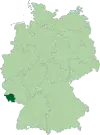 Map of Germany: Position of Saarland highlighted