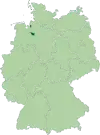 Map of Germany: Position of Bremen highlighted