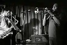 Dexter Gordon, left, with Bailey at the Village Vanguard, June 1977