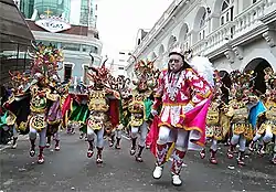 Image 17The Diablada dance primeval, typical and main of Carnival of Oruro a Masterpiece of the Oral and Intangible Heritage of Humanity since 2001 in Bolivia (Image: Fraternidad Artística y Cultural "La Diablada"). (from Culture of Bolivia)