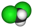 Spacefill model of deuterated dichloromethane