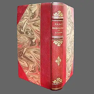 Image 1Hardbound book with half leather binding (spine and corners) and marbled boards (from Bookbinding)