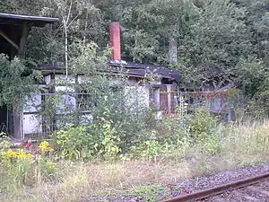 Collaspsed platform building, former platform 2