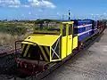 Diesels no.14 and PW2 on a service train at Dungeness