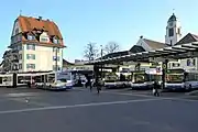 The bus station with BD train in the background