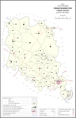 Map showing Pure Thamman (#356) in Dih CD block