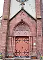 The entrance of the church