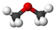 Ball and stick model of dimethyl ether