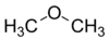 Skeletal structure of dimethyl ether.