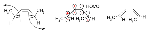 Dimethylcyclobutene ringopening mechanism frontier-orbital method