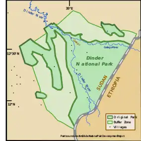 Dinder National Park map