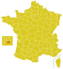 Map of diocese of Creteil