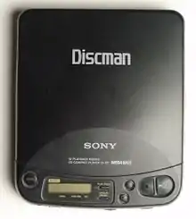 Image 105An early portable CD player, a Sony Discman model D121. (from 1990s)