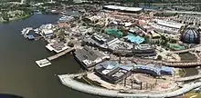 Exterior of Disney Springs at the Walt Disney World resort.