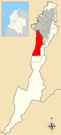 Location of the locality in the Capital District of Bogotá