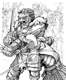 Image 3Orcs were popularized by fantasy author J. R. R. Tolkien and are found in many fantasy games. (from Dungeons & Dragons controversies)