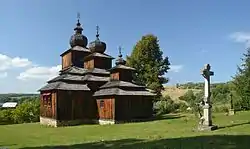 Wooden church in village