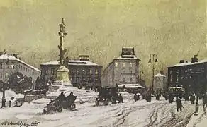 Adam Mickiewicz Monument in Lviv (lithography)  (1915)