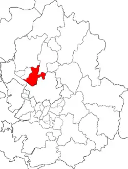 Map of Gyeonggi highlighting Deogyang-gu.