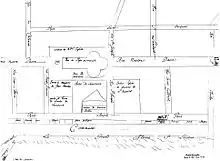 It was in the centre of town - Dollier de Casson's street plan, 1672