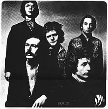 The original formation of the band. Left to right: John "Charlie" Whitney (guitars), Jim King (saxophones, vocals, harmonica), Rob Townsend (drums), Ric Grech (bass, vocals, violin), Roger Chapman (vocals)