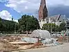 Domplatz Hamburg with archaeological excavations