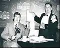 McNeill with comedian Sam Cowling on a broadcast remote from San Francisco, 1956.