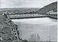 The reservoir nearing its completion