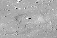 Omega Cauchy, with the small crater Donna at its summit, Mare Tranquillitatis