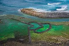 Double Heart fishing weir in Penghu, Taiwan