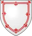 Example of a double tressure flory-counter-flory: Argent a double tressure flory-counter-flory Gules