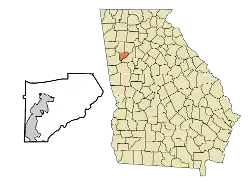 Location in Douglas County and the state of Georgia