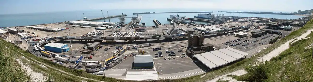 Dover Harbour, from the white cliffs of Dover