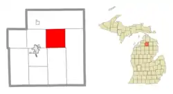 Location within Otsego County