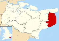 Dover shown within Kent