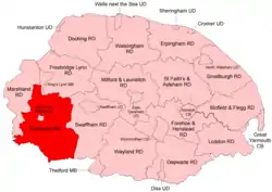 Position within Norfolk, 1935