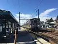 Philadelphia-bound SEPTA Paoli/Thorndale Line train stops at Downingtown station in November 2018