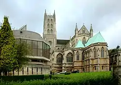 picture of the abbey church and monastic library