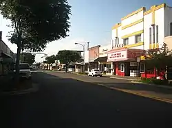 Historic downtown Beeville showing the Rialto Theater