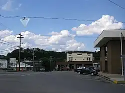 Central Booneville, with the courthouse to the right