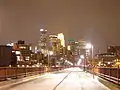 View of downtown Minneapolis from Stone Arch Bridge