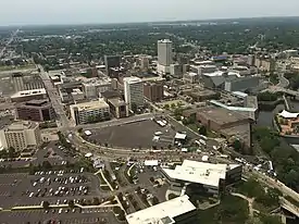 Aerial view of downtown