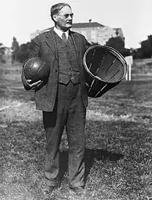 Image 23James Naismith invented basketball in 1891 at the International YMCA Training School in Springfield, Massachusetts. (from History of basketball)