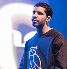 Drake at the Sound Academy in 2011, closing his eyes.