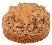 An American style coffee cake with crumbles on top and no coffee