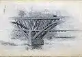 Drawing of the first Girard Avenue Bridge (1871) by Thomas Eakins.