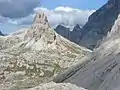 The Locatelli hut, and the Toblin Tower in the background.