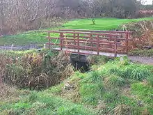 The site of the Drukken Steps over the Red Burn on the 1774 Toll road to Millburn via Higgens House.