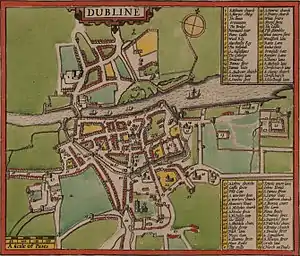 John Speed's map of Dublin (1610)